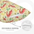 thumbnail image 2 of Plush Throw Pillow Covers, Shrimp Lemons Yellow Pillow Cases with Invisible Zipper, Breathable Microfiber Pillow Cases Standard Size for Sleeping Bedroom Sofa Living Room 14x20, 2 of 5