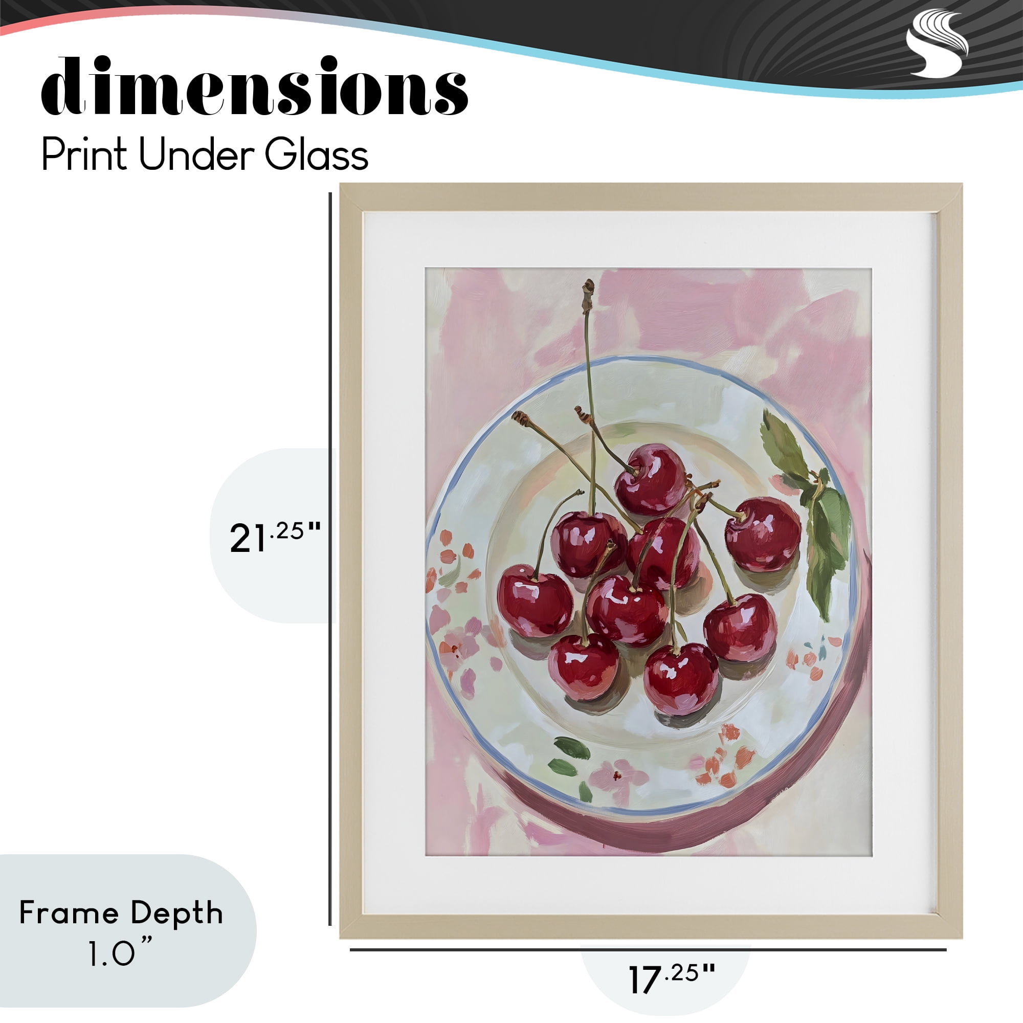 Stupell Industries Plate of Summer Cherries Birch Framed Print Under Glass, design by The Prints Vibe