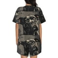 thumbnail image 6 of Daiia Vintage Dog Illustration Pattern Womens Pajama Sets Short Sleeve Pajamas for Women Sets Soft Lounge Sets Casual Round Neck Sleepwear PJS-Large, 6 of 7