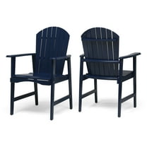 GDF Studio Cartagena Outdoor Acacia Wood Adirondack Dining Chairs, Set of 2, Blue Navy