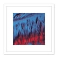 thumbnail image 1 of Blue Red Abstract Smoke Clouds 8X8 Inch Square Wooden Framed Wall Art Print Picture with Mount, 1 of 4