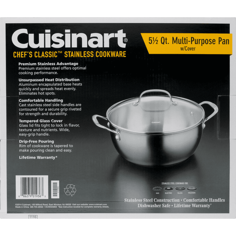 SmartChef Stainless Steel All-in-One Pan, 5.5 Quarts