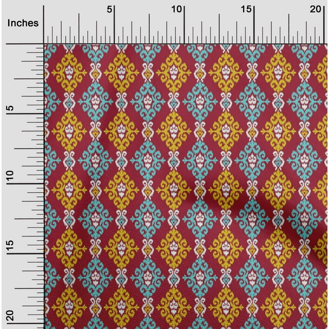 oneOone Cotton Silk Fabric Swirl Ikat Print Sewing Fabric BTY 42 Inch Wide