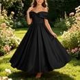 thumbnail image 2 of ATOGUTA Teen Girl Birthday Dresses Strapless Satin Homecoming School Dance Wedding Birthday Party Graduation Pageant Bridesmaid Black, Size 5T-14, 2 of 7