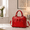 red, variant on Women's PU Leather Solid Print Tote Purse Satchel, Red