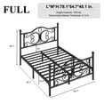 thumbnail image 4 of EBERY Full Size Metal Bed Frame with Butterfly Pattern Design Headboard & Footboard, Underbed Storage, Black, 4 of 9