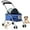 Blue, variant on Favory 4 - Wheels Posh Folding Cat & Dog Stroller - Waterproof, Portable for Travel, with Cup Holder, Ideal for Pet Owners (Leopard Skin)
