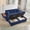 Blue, variant on Newest Multifunctional Storage Modern Corduroy Oversized Loveseat with USB Port and 2 Storage Ottomans,Dark Gray