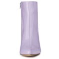 thumbnail image 3 of Botines de punta Estrecha Allegra K con Cremallera y tacón Grueso para Mujer Púrpura 9, 3 of 7