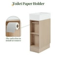 thumbnail image 4 of Euroco Compact Bathroom Vanity with Ceramic Sink, Cabinet, Side Shelf & Toilet Paper Holder, Reversible Design, 4 of 9