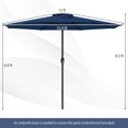 thumbnail image 3 of Costway 12 FT Patio Umbrella Outdoor Market Umbrella with Crank Handle 8 Sturdy Ribs Navy, 3 of 10