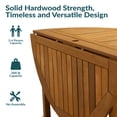 thumbnail image 2 of Sunnydaze Malaysian Hardwood Gateleg Round Patio Table with Teak Oil Finish - 47.25" Diameter x 29" H, 2 of 10