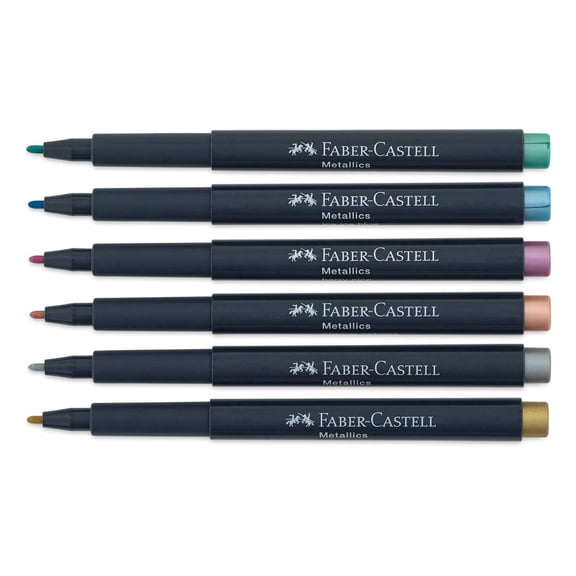 Faber-Castell Metallic Markers - Set of 6, 1.5 mm