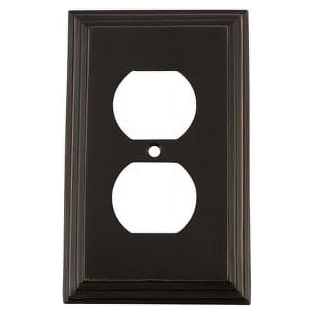 Nostalgic Warehouse 719668 Deco Switch Plate with Outlet, Timeless Bronze