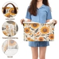 thumbnail image 5 of Yayeee Foldable Storage Basket for Shelves with Handles Waterproof Cloth Bins, Watercolor Sunflowers and Leaves, 5 of 7
