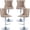 Khaki, Silver Base, variant on Camel Velvet Bar Stools Set of 4 - Adjustable Swivel Tan Counter Height Chairs with Tufted Back and Nailhead Trim for Kitchen Island (Khaki, Chrome Metal, 4 Pcs)