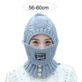 thumbnail image 6 of Mightlink Knitted Hat Super Soft Friendly to Skin Stretchy Solid Color Windproof Keep Warm Yarn Women One-piece Knitted Hat Neck Warmer Face Cover for Female, 6 of 7
