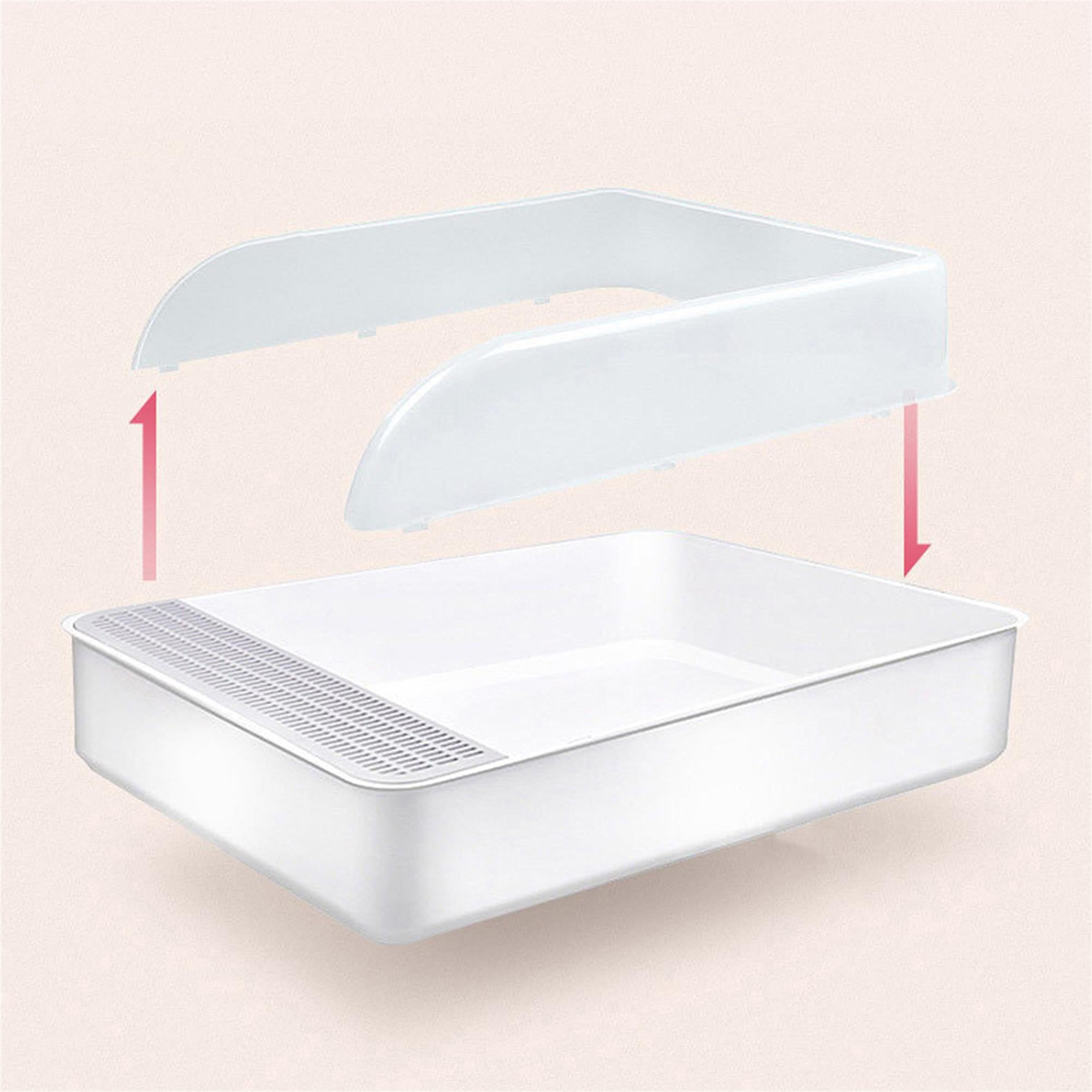 Pefilos 20" Cat Litter Box, Plastic Cat Litter Box with Handy Litter Scoop, Cat Toilet for Indoor Cats, White Pefilos 20" Cat Litter Box, Plastic Cat Litter Box with Handy Litter Scoop, Cat Toilet for Indoor Cats, White