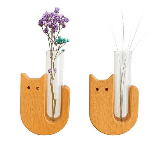 2pcs Cute Mini Vase Magnets for Fridge - Tiny Cat Whisker Holder, Tiny Vase Fridge Magnets Perfect for Fresh Flowers,2pcs x Cute mini vase Magnets for Fridge,As Shown