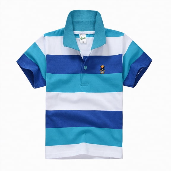 Kogui Boys Polo Uniform Shirts Polo Shirts for Boy-Solid Color Loose Fit Casual Short Sleeve Toddler Boys Summer T Shirts 18 24 Months (V,18-24 Months)