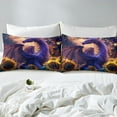 thumbnail image 4 of 3D Dragon Twin Size Sheet Sets 3pcs, Sunflower Safari Printed Bed Sheets Set, Animals Galaxy Stars Soft Luxury Bedding Set For Bedroom, Purple Yellow Wildlife Teens Bed Set, 4 of 5