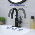 thumbnail image 4 of Bathroom Sink Faucet with Pull Down Sprayer, Oil Rubbed Bronze Single Handle Pull Out Faucet with Pop-Up Drain, 1 or 3 Hole Laundry Bar Basin Faucet with Deck Plate, 4 of 18