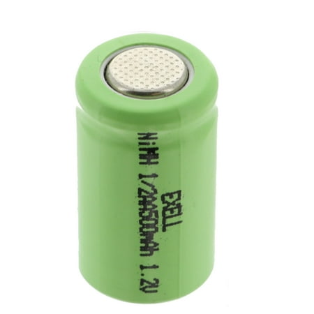 - 1/2AA 1.2V Rechargeable Flat Top Battery For DIY, FRS, Keypads, Alarms