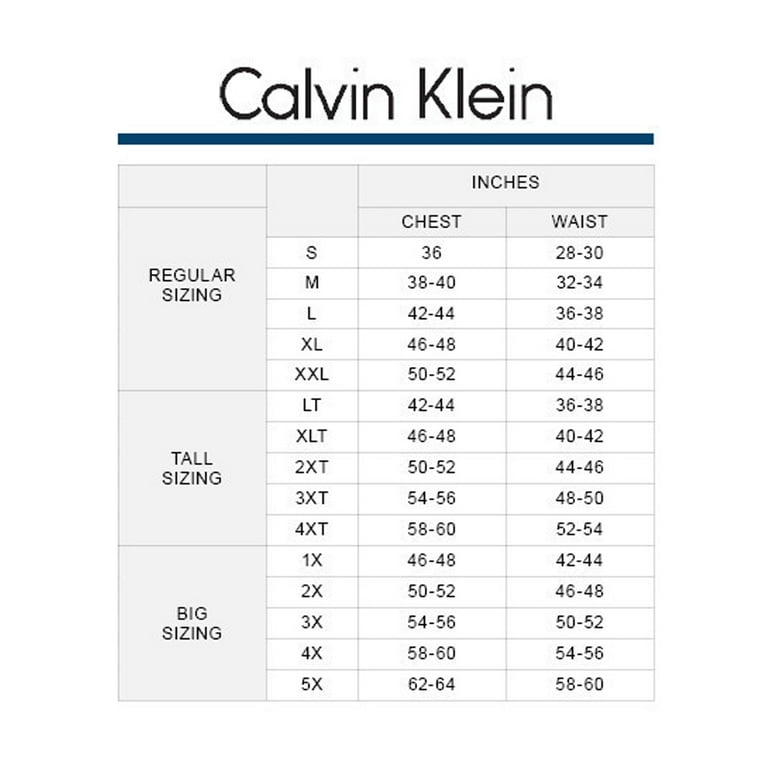 Ck shirt size chart sale