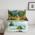 thumbnail image 5 of Catabedysis Outdoor Cartoon Camping Full Size Comforter Sets,Rustic Mountain Tree Print Bedding Comforter Set For Boys,Multicolor,Light Gray Reversible,3 Pieces,1 Comforter and 2 Pillowcases, 5 of 7