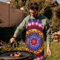 thumbnail image 4 of Colorful Tie Dye Mandala Pattern Apron-Garden Aprons for Women with Pockets-Cotton Linen Waterproof Kitchen Cooking Gardening Aprons Adjustable for Kitchen,Cooking,BBQ and Salon 33x27 Inch, 4 of 7