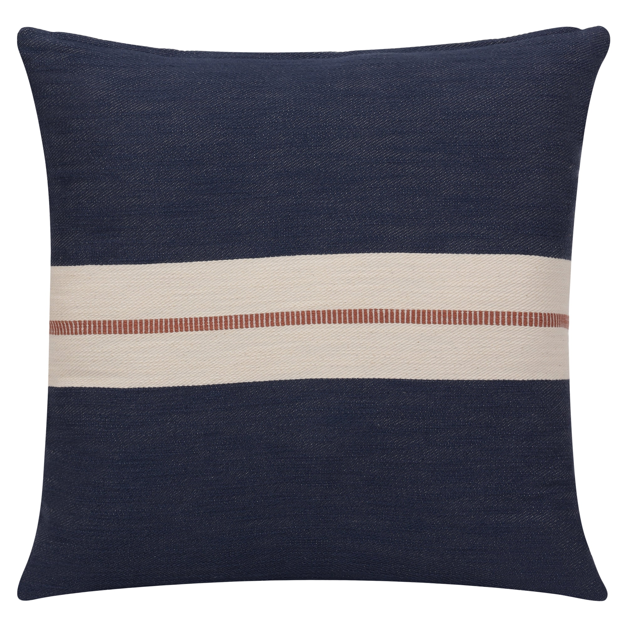 Ox Bay Xander 24" x 24" Dark Blue Striped Cotton Adult Decorative Throw Pillow Cover