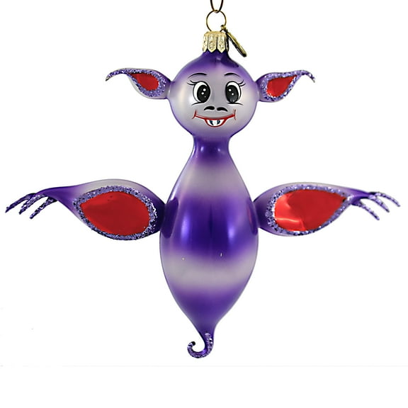 Batty Elmer - 1 Glass Ornament 6 Inch, Glass - Halloween Ornament Cute Fangs 110396