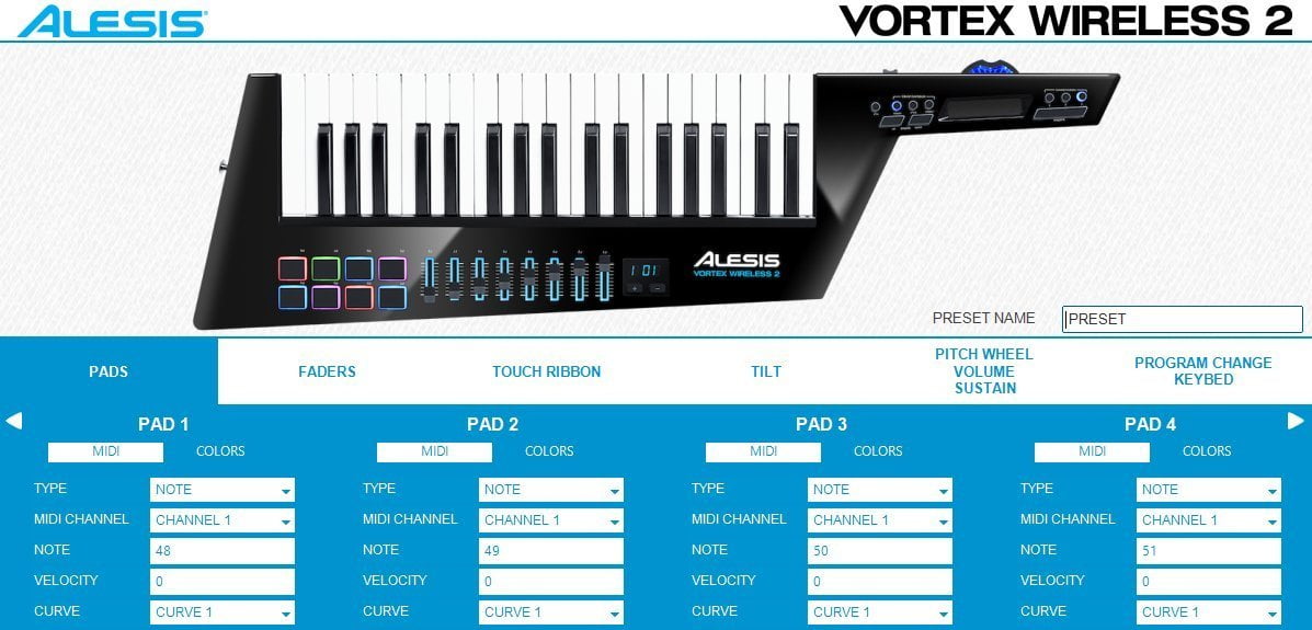 Alesis Vortex Wireless 2 Wireless USB/MIDI Keytar Controller+Gator Bag