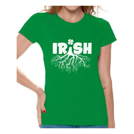 St Patricks Day Day Awkward Styles Irish Root Shirts for Women St Patricks Day T Shirt for Women Irish Family Celebration St Patrick's Day Shirt for Women Irish Tree Shirt Perfect for St Patrick's Day Gifts ()