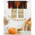 thumbnail image 2 of Fall Valances for Windows, Forest Fallen Leaves Autumn Orange Landscape Rod Pocket Short Window Valance Curtains Holiday Window Treatment for Kitchen Living Room Bathroom, 42"x18", 2 of 6