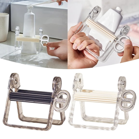 1X Toothpaste Squeezer Toothpaste Squeezer Roller Toothpaste Tube Squeezer Dispenser Squeezer With Rotatable Handle Toothpaste Tube Wringer Seat Holder Stand Bathroom Products