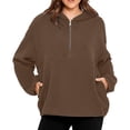 thumbnail image 5 of Yokua Women's Half Zip Hooded Fleece Jacket, 5 of 8