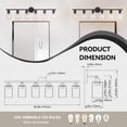 thumbnail image 3 of 6-Light Modern Vanity Light with Clear Glass Shade - Dimmable Bathroom Black Wall Lamp for Mirror, Kitchen, Hallway, 3 of 8