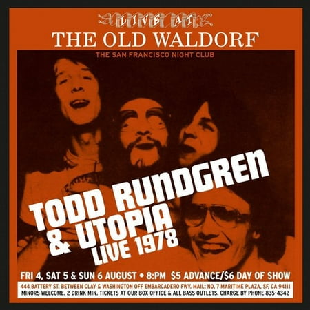 Live at the Old Waldorf - San Francisco Aug 1978 (Best Of Todd Rundgren Live)