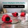 thumbnail image 5 of SereneLife Air Mover Portable Blower – 3-Speed 1000 CFM Air Dryer with Adjustable Tilt & Daisy Chain, Compact Durable Fan for Home, Garage & Work Use (Red), 5 of 5