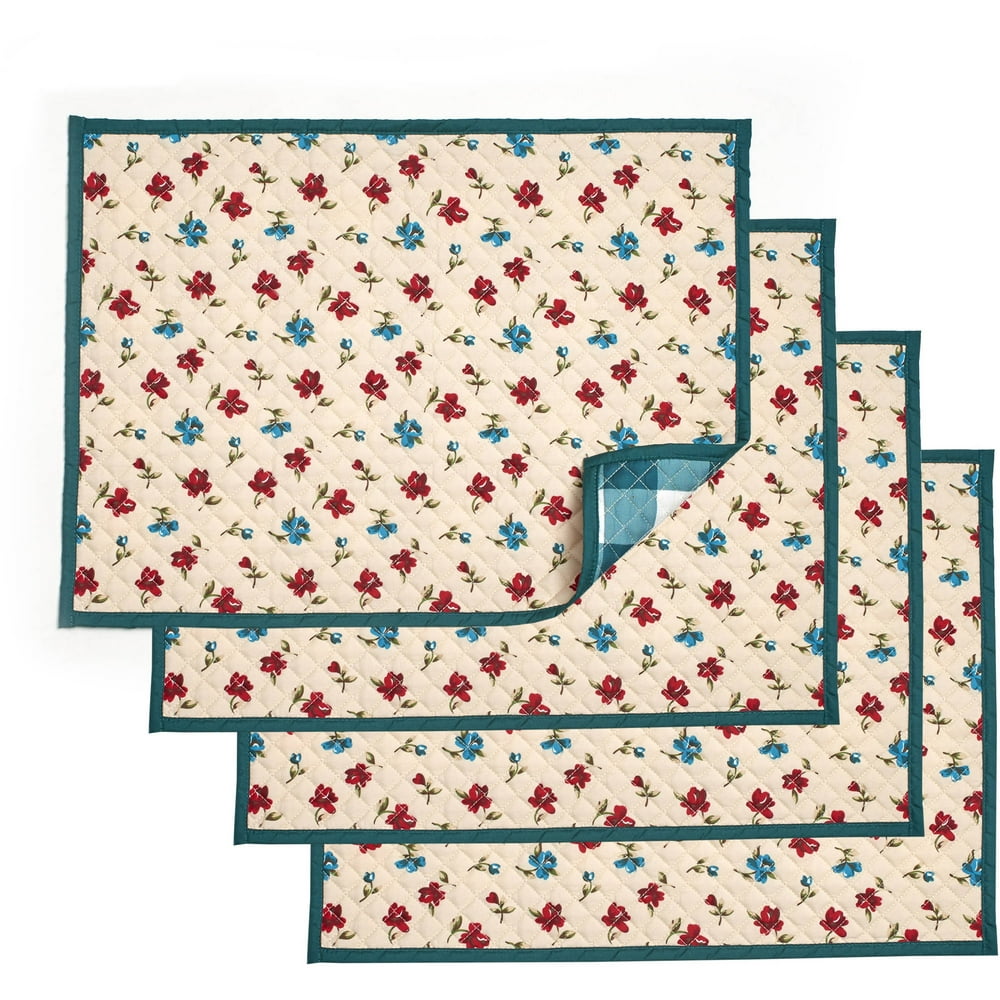 The Pioneer Woman Posies Reversible Placemats, Pack of 4