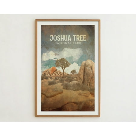 Joshua Tree Poster National Park Poster Print Vintage National Parks Art Travel Decor Vintage Outdoors Wall Art Gift For Friend Wall Art, Modern Wall Decor, 16x24 UNFRAMED