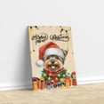 thumbnail image 3 of Merry Christmas Santa Yorkshire Terrier Scarf Twinkling Lights Xmas Holiday Vertical Matte Canvas Poster Yorkie Dog Lover Gifts Wall Art Home Decor - 00022, 3 of 5