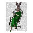 thumbnail image 3 of Fab Funky 15x18 Black Modern Framed Museum Art Print Titled - Lady Bella Rabbit Taking Tea, 3 of 5