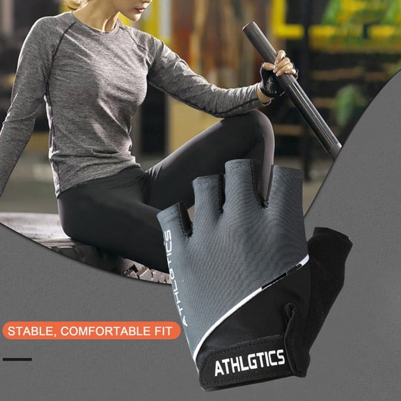 Cycling Gloves for Men and Women, Half-Finger Fitness Gloves, Ventilated Weightlifting Gloves, Anti-Slip Grip, Breathable, Durable