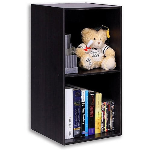 Furinno 11013EX Hidup Tropika Eco Modular Open Cube Tall Storage with Shelf, Espresso