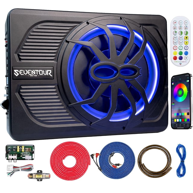 Subwoofer para coche Seventour 10 Upgrade, 800 W, delgado, para debajo del asiento