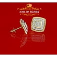thumbnail image 4 of King of Bling's 0.55ct Diamond 925 Sterling Silver Hip Hop Yellow Stud Earring For Men / Women, 4 of 11
