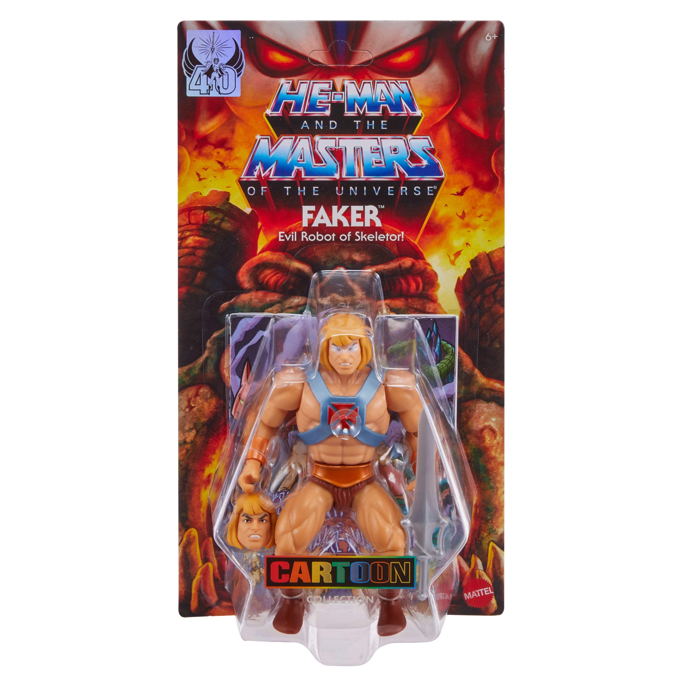 Masters of the Universe Origins Cartoon Collection Faker 5.5-inch Action Figure Toy, 1980 TV He-Man