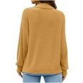 thumbnail image 6 of FAKKDUK Women's 2023 Winter Sweaters Casual Turtleneck Long Sleeve Solid Loose Pullover Sweater Jumper Tops Ladies Knitted Sweater Womens Fall Knit Pullover Sweater Top, XL&Brown, 6 of 7